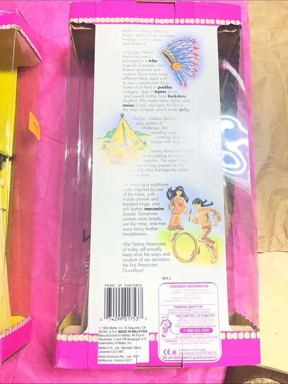 1992 Special Edition Native American Barbie Dolls of the World Collection NRFB